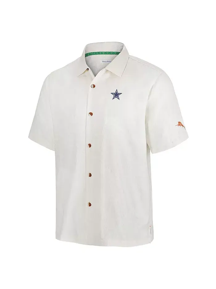 Мужская белая кнопочная рубашка Dallas Cowboys Coconut Matchup Camp Tommy Bahama — изображение 2 из 3
