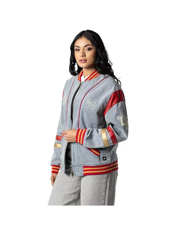 Мужская и женская джинсовая куртка Francisco 49ers The Wild Collective