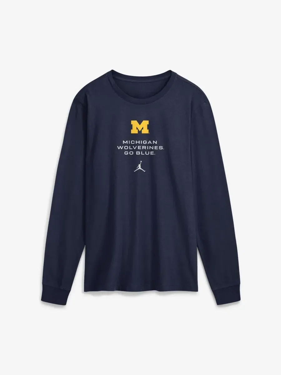 Мужская футболка с длинным рукавом Dri-FIT Michigan Wolverines 2026 Sideline Jordan