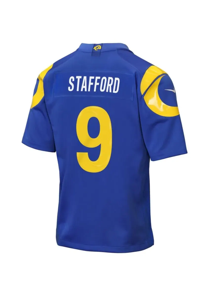 Детская футболка с длинным рукавом Matthew Stafford Nike — изображение 2 из 3, королевский