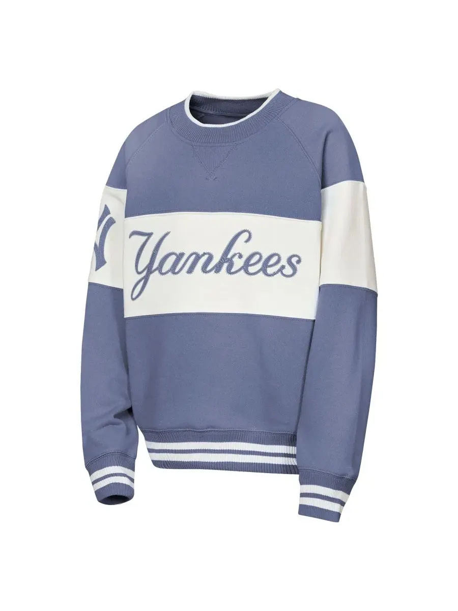 Детский свитшот Ultimate Pastels on Base New York Yankees Outerstuff — изображение 2 из 3, синий кремовый
