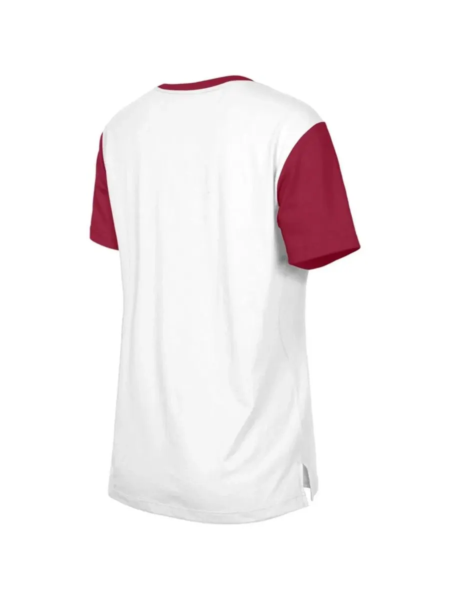 Футболка с круглым вырезом и принтом Arizona Cardinals Third Down Color Block New Era — изображение 3 из 3, белый