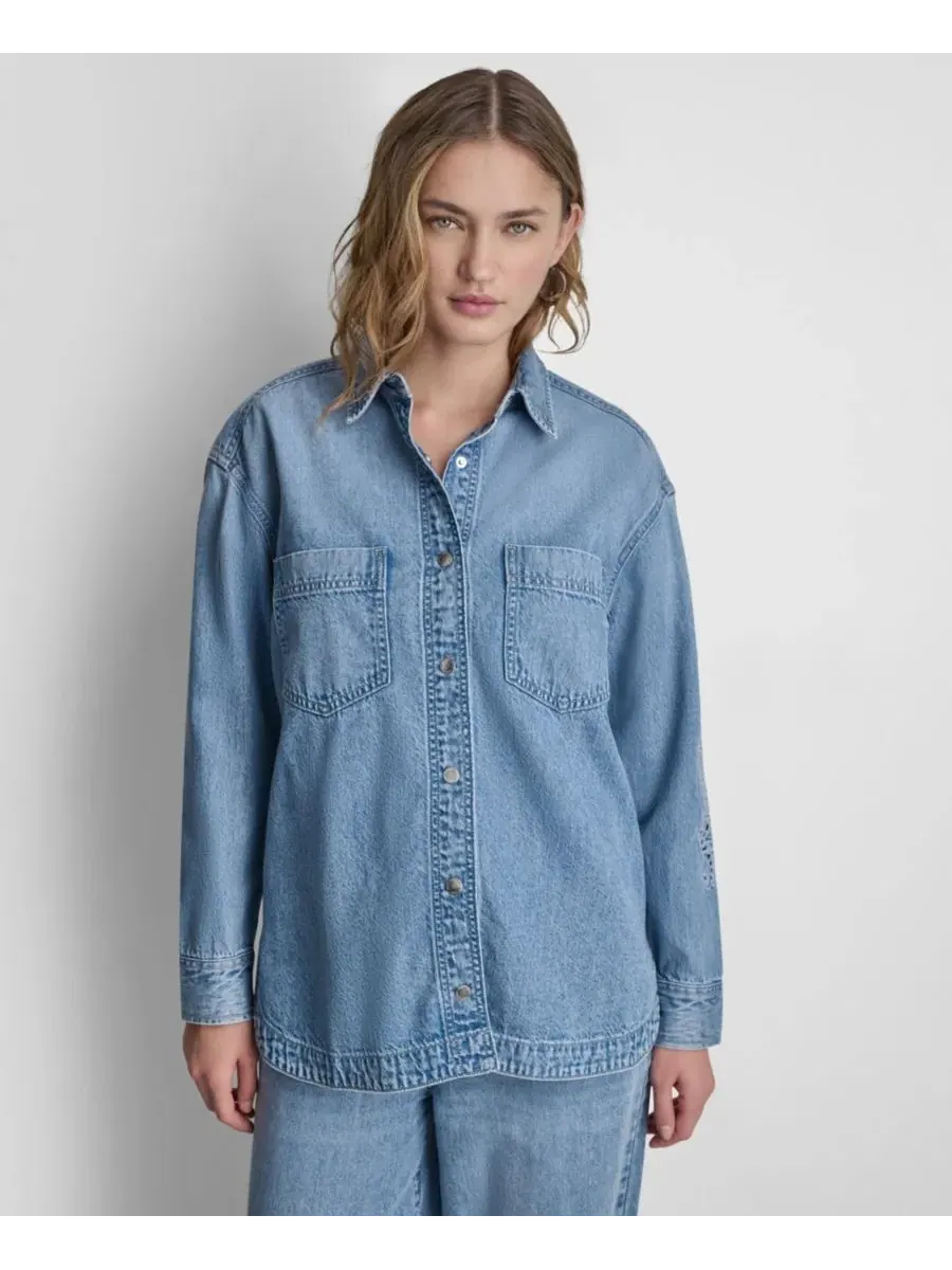 Рубашка оверсайз с длинным рукавом DKNY Jeans, Eden Wash