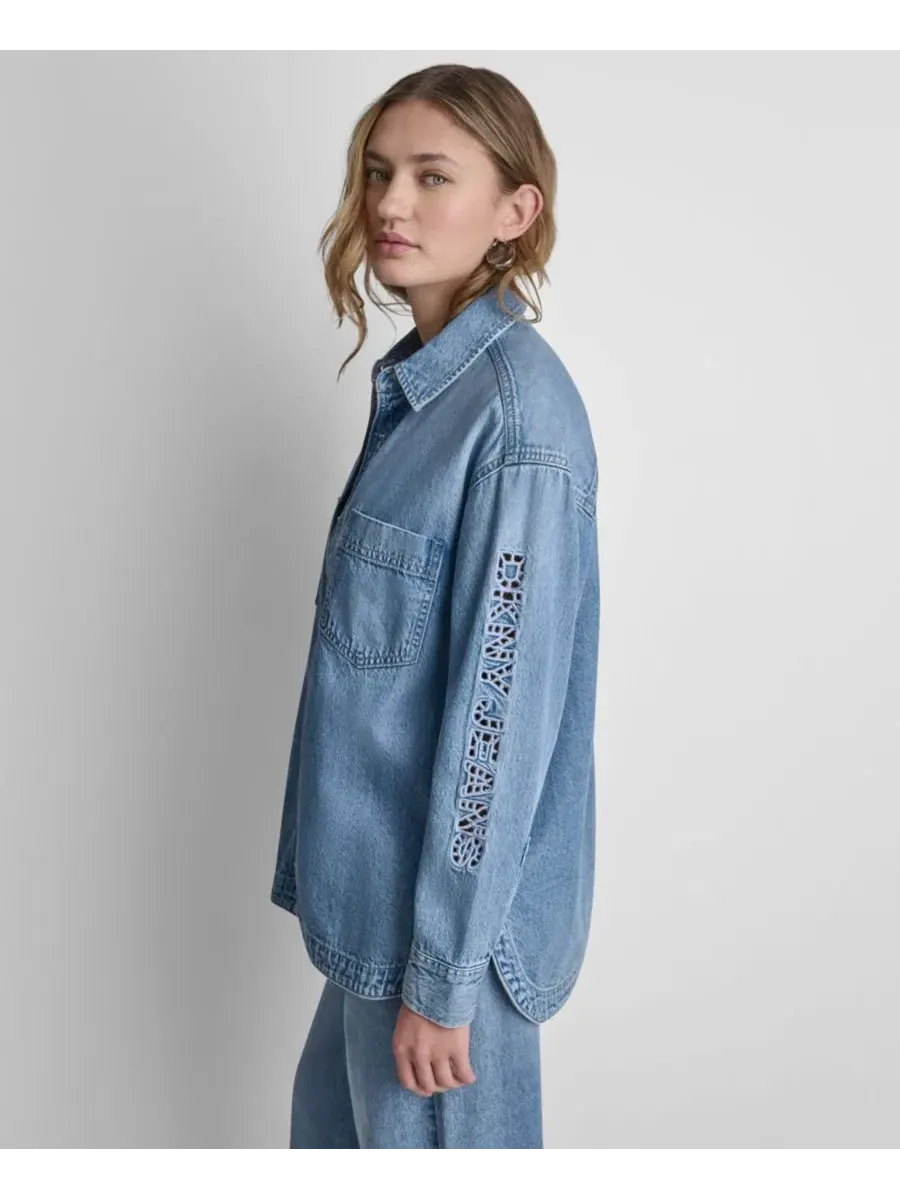Рубашка оверсайз с длинным рукавом DKNY Jeans, Eden Wash — изображение 3 из 9