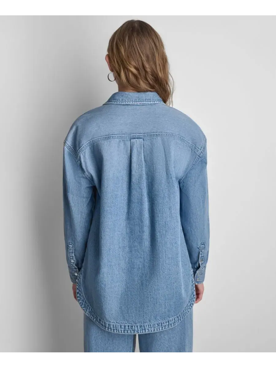 Рубашка оверсайз с длинным рукавом DKNY Jeans, Eden Wash — изображение 4 из 9
