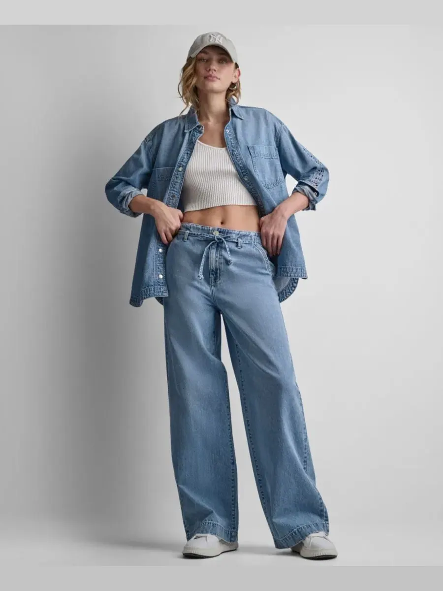 Рубашка оверсайз с длинным рукавом DKNY Jeans, Eden Wash — изображение 6 из 9