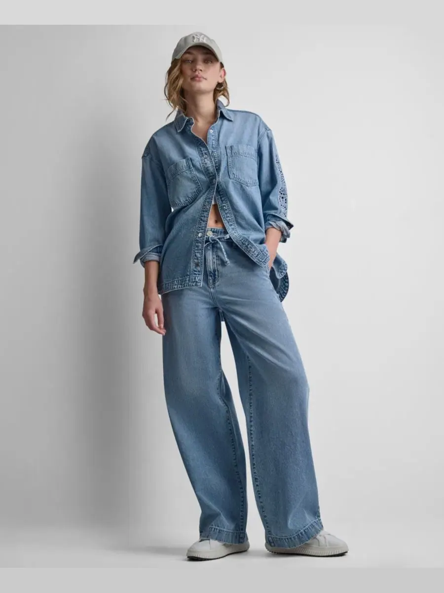 Рубашка оверсайз с длинным рукавом DKNY Jeans, Eden Wash — изображение 7 из 9