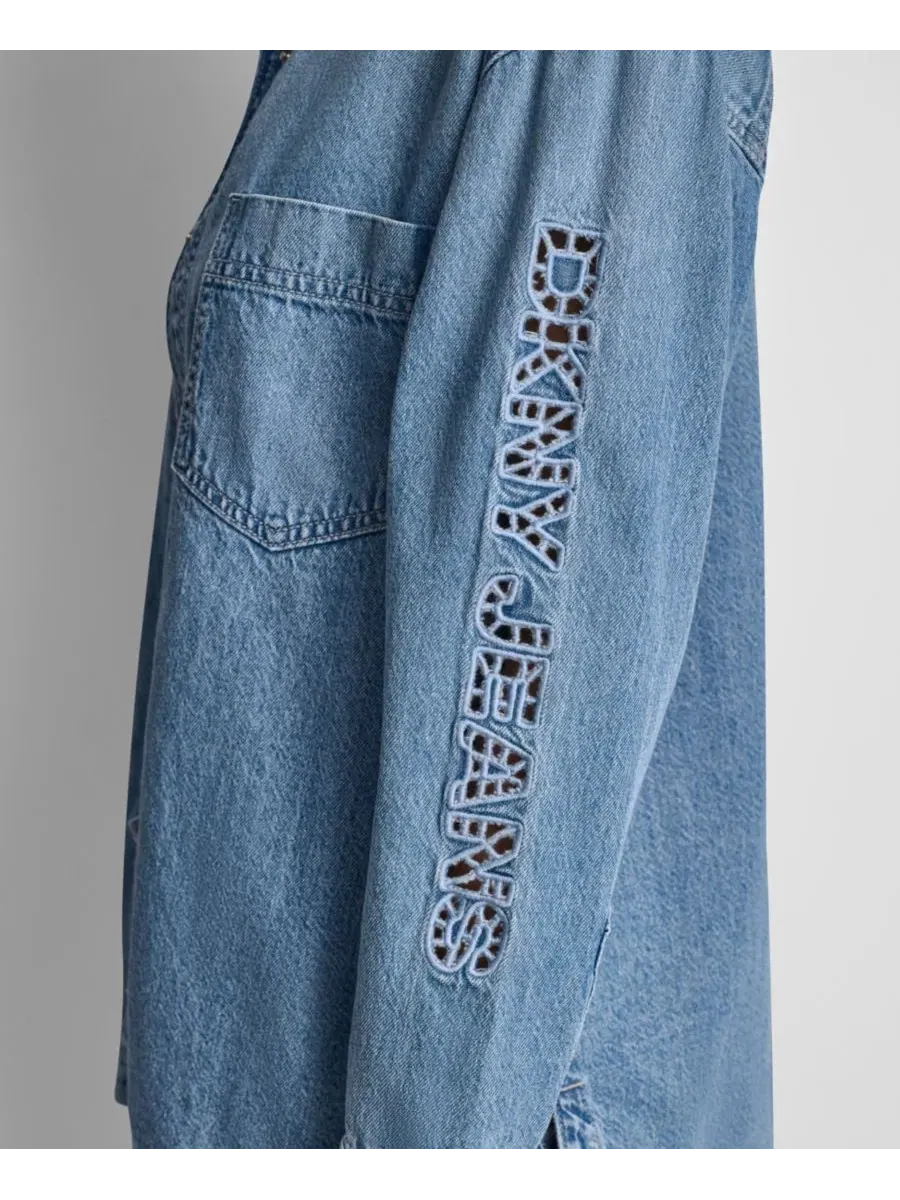 Рубашка оверсайз с длинным рукавом DKNY Jeans, Eden Wash — изображение 8 из 9