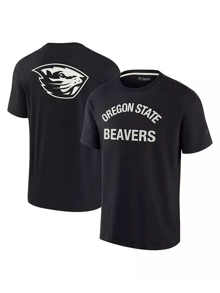Черная мужская и женская супермягкая футболка с короткими рукавами Oregon State Beavers Fanatics — изображение 1 из 3