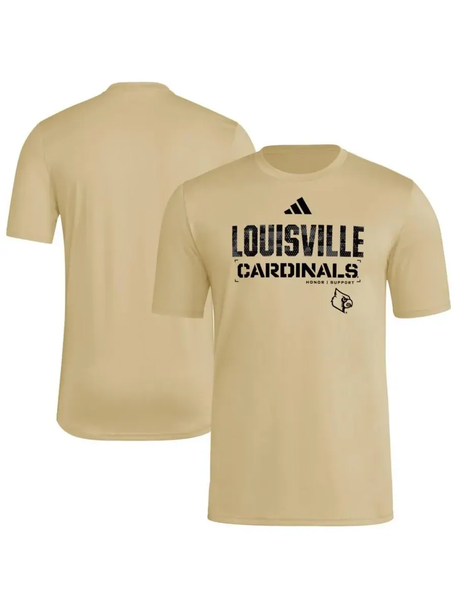 Мужская натуральная футболка Louisville Cardinals 2025 Military Appreciation Pre-Game AEROREADY