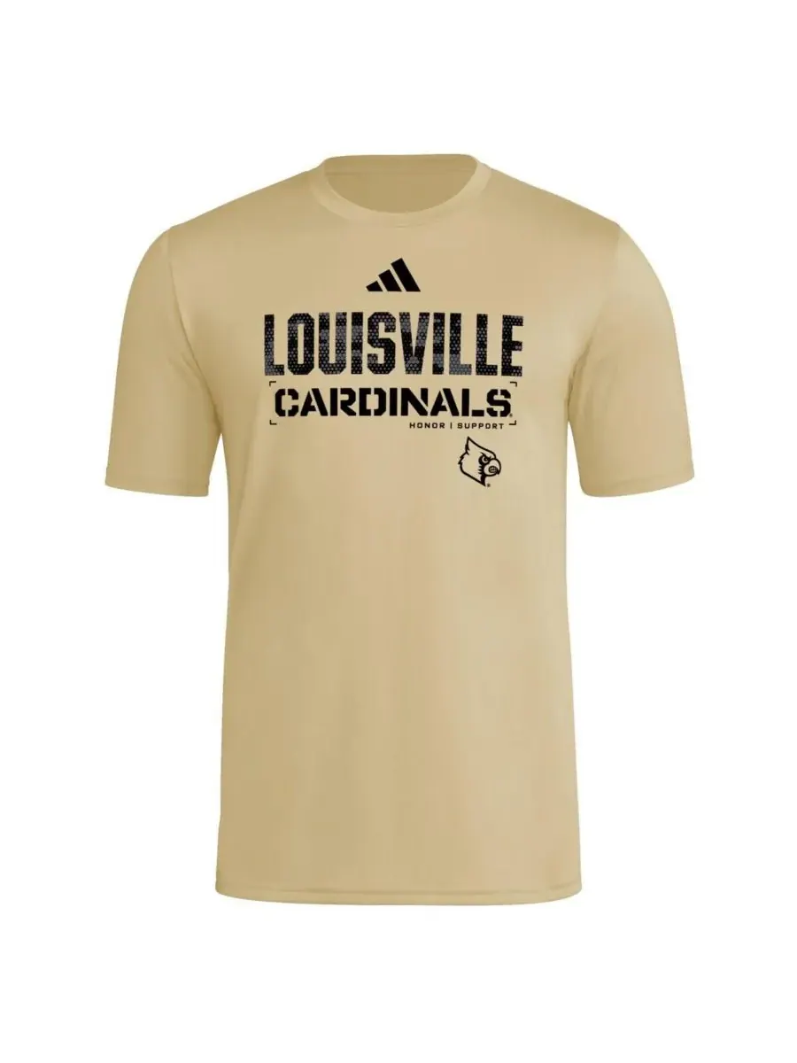 Мужская натуральная футболка Louisville Cardinals 2025 Military Appreciation Pre-Game AEROREADY — изображение 2 из 3