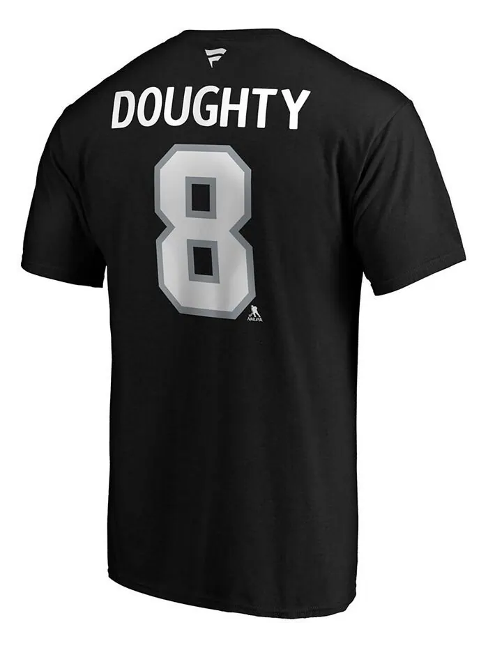 Мужская черная футболка с названием и номером команды Los Angeles Kings Drew Doughty Fanatics — изображение 3 из 3, черный