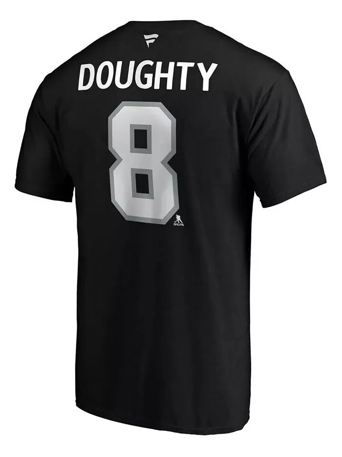 Мужская черная футболка с названием и номером команды Los Angeles Kings Drew Doughty Fanatics — изображение 3 из 3