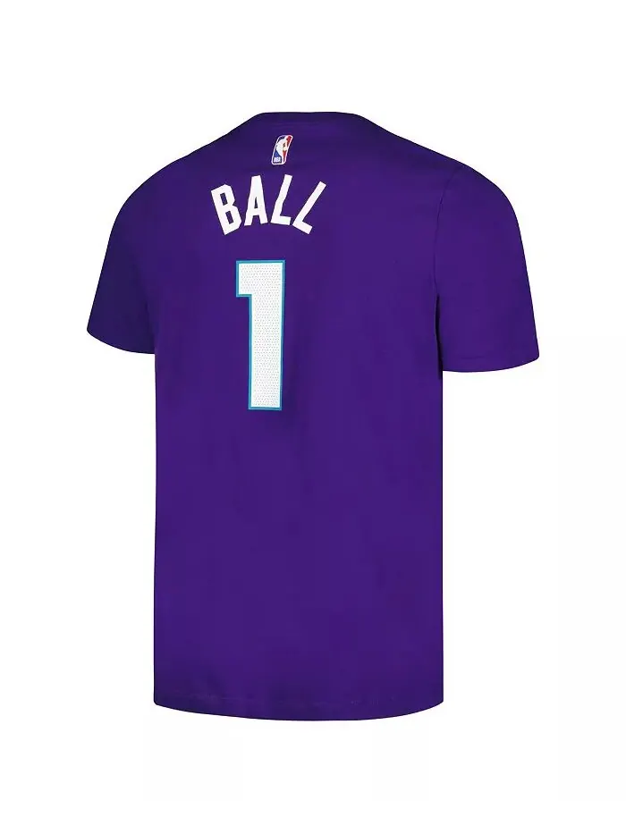 Мужская футболка LaMelo Ball Purple Charlotte Hornets 2022/23 Statement Edition с именем и номером — изображение 3 из 3