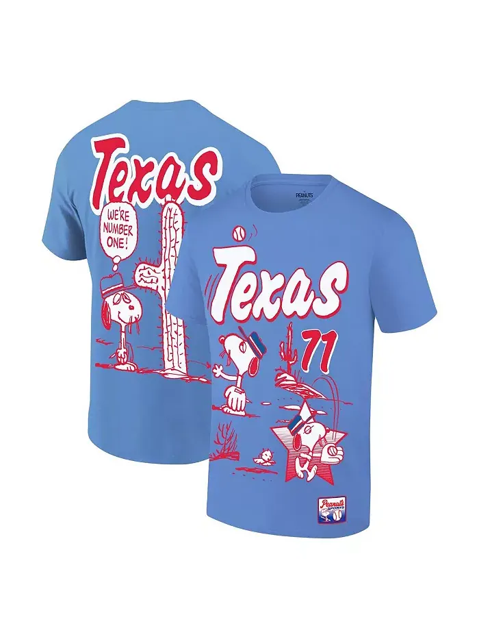 Мужская футболка Royal Peanuts Texas Baseball Ripple Junction