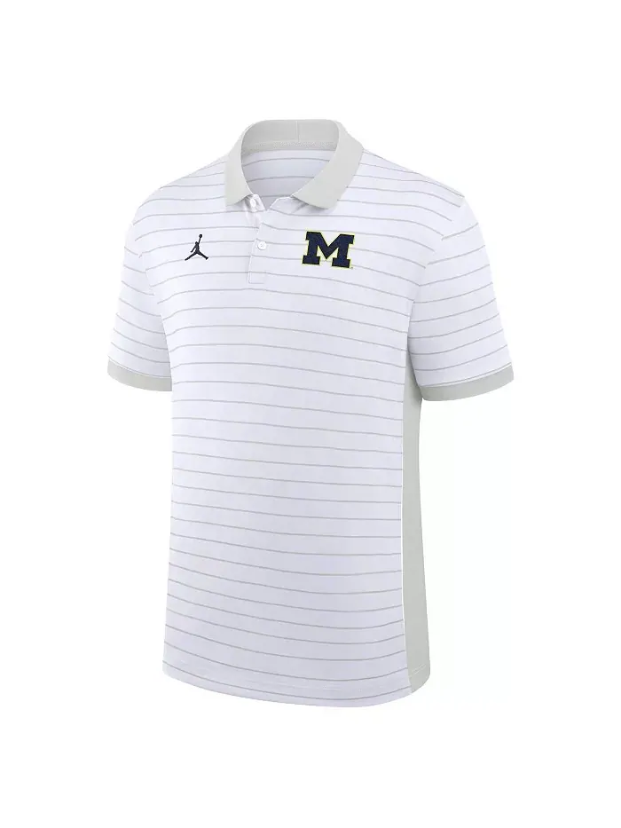 Мужская белая футболка-поло Michigan Wolverines 2025 Early Season Coaches Sideline Victory Stripe — изображение 3 из 3