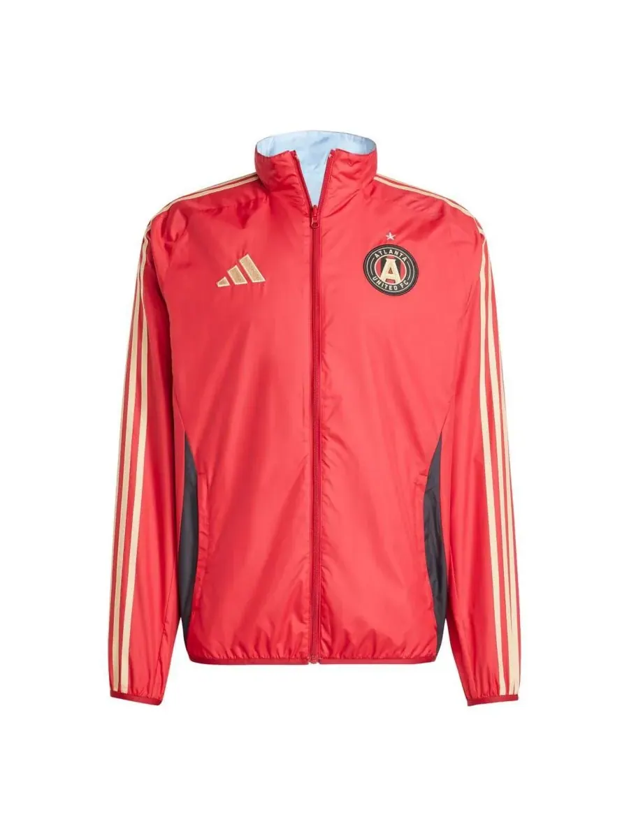 Adidas Мужская красная двусторонняя куртка на молнии с символикой футбольного клуба «Атланта