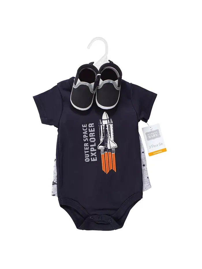 Комплект из дышащего хлопкового боди, шорт и обуви Hudson для мальчиков Hudson Baby — изображение 2 из 5