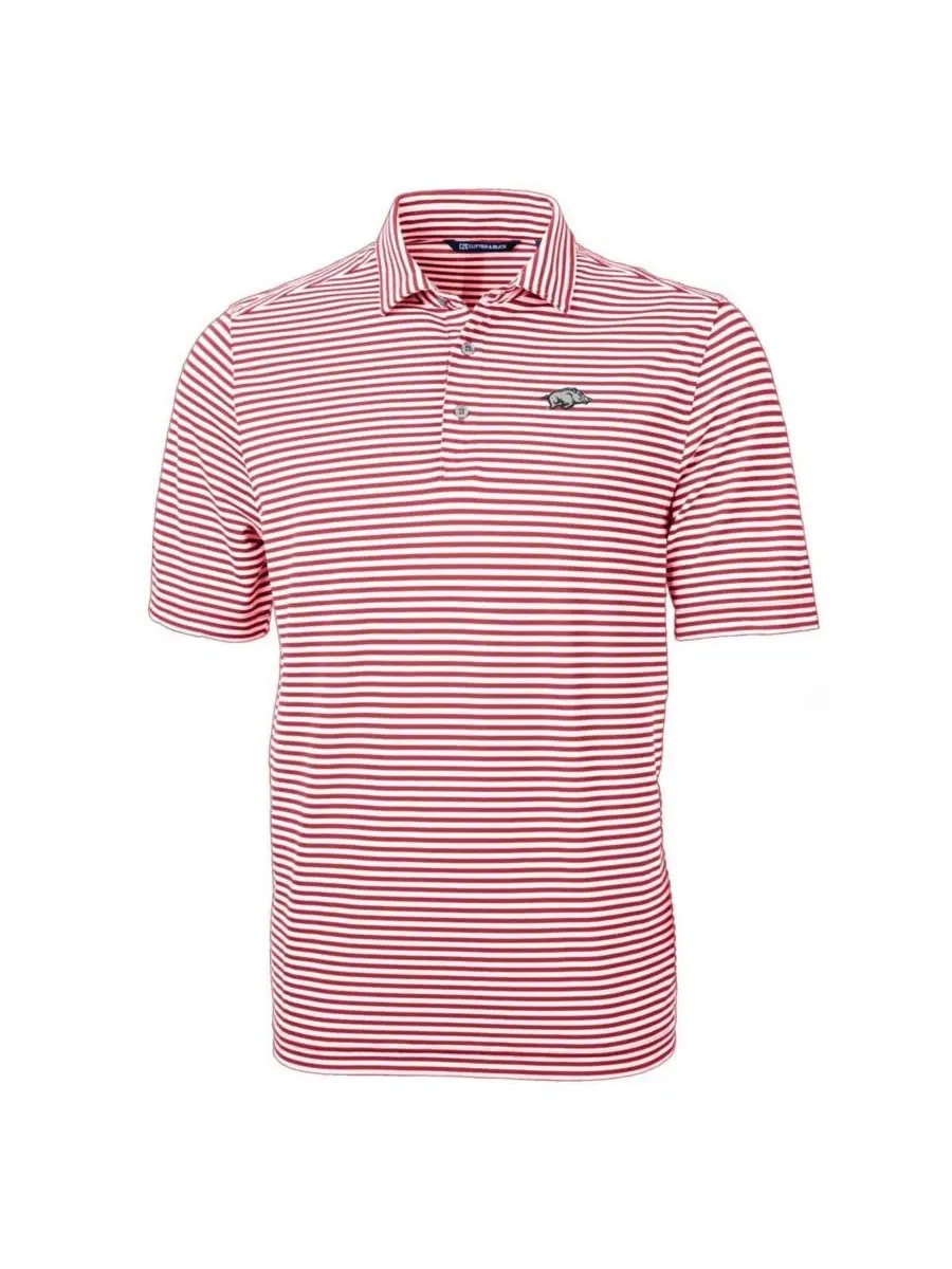 Мужское поло с вышивкой Virtue Eco Pique Stripe Cutter & Buck