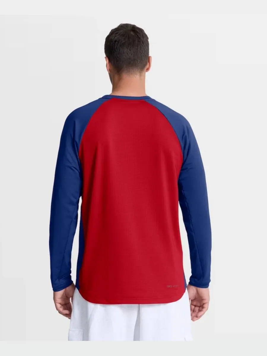Свитшот с реглан-рукавами и технологией Dri-FIT, модель Authentic Collection Raglan Nike — изображение 5 из 5, красный