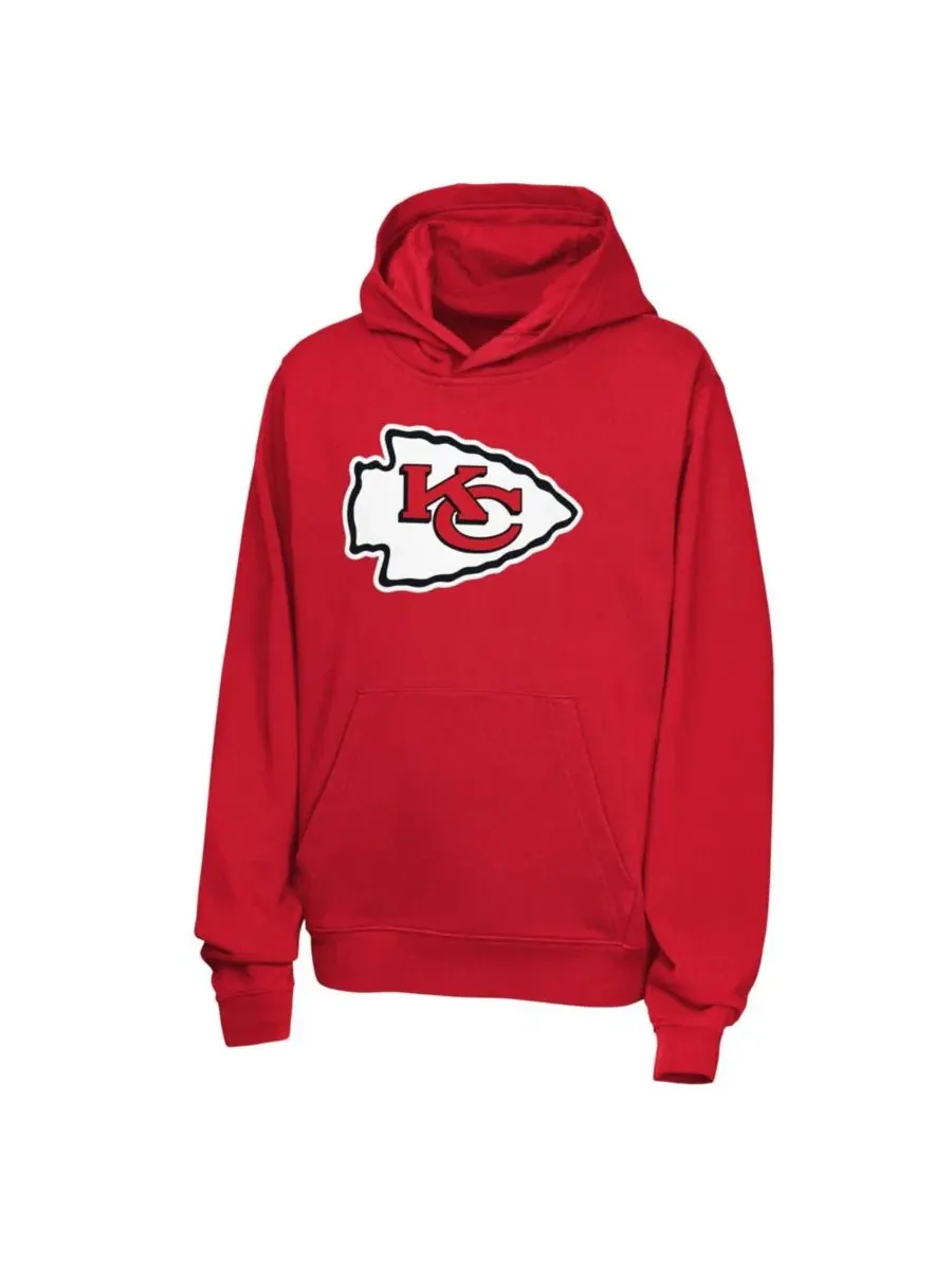 Худи с капюшоном Patrick Mahomes Red Kansas City Chiefs Name & Number Club Fleece Nike — изображение 3 из 3, красный