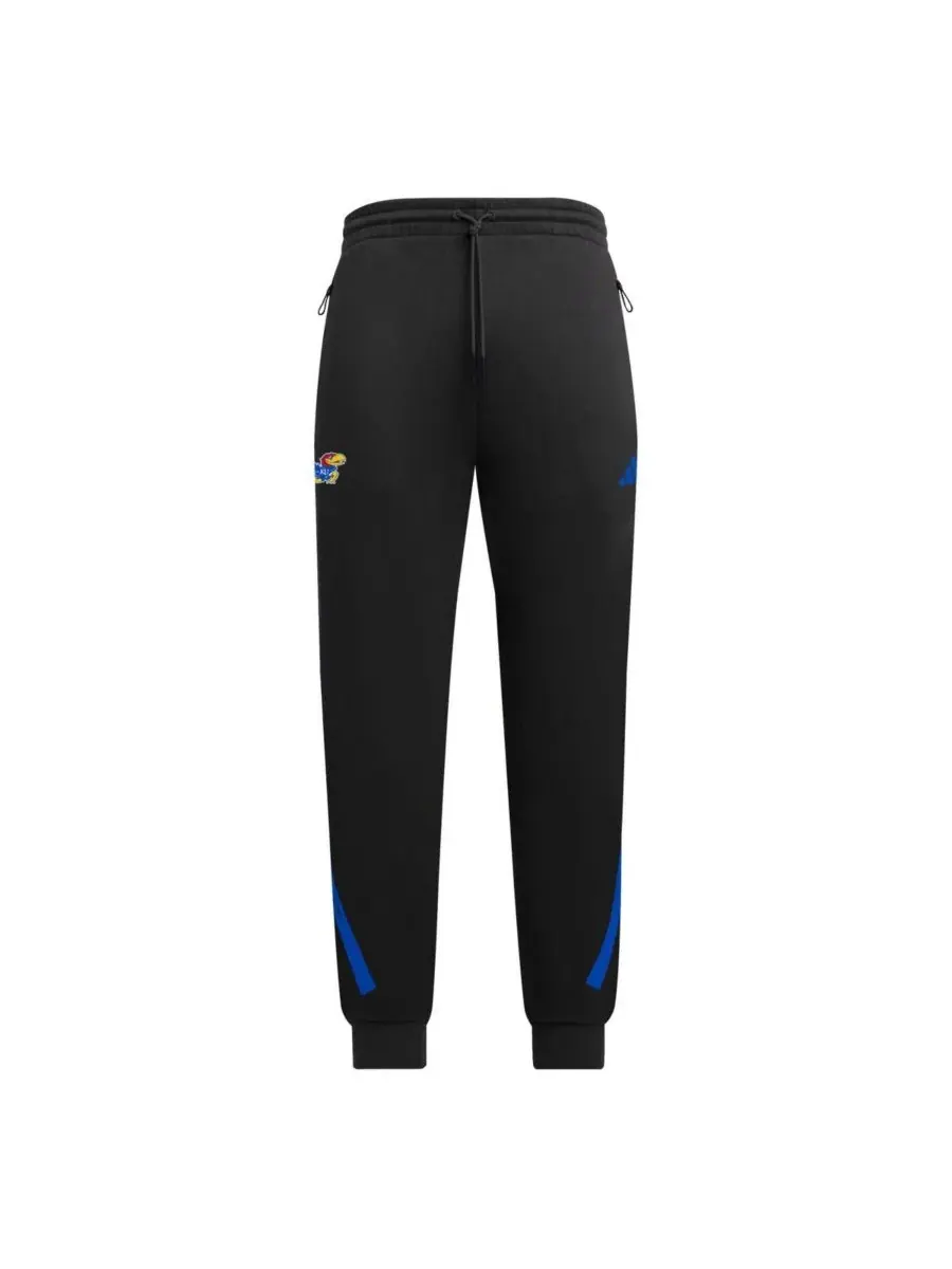 Adidas Мужские черные брюки ZNE с символикой Kansas Jayhawks — изображение 2 из 3, черный