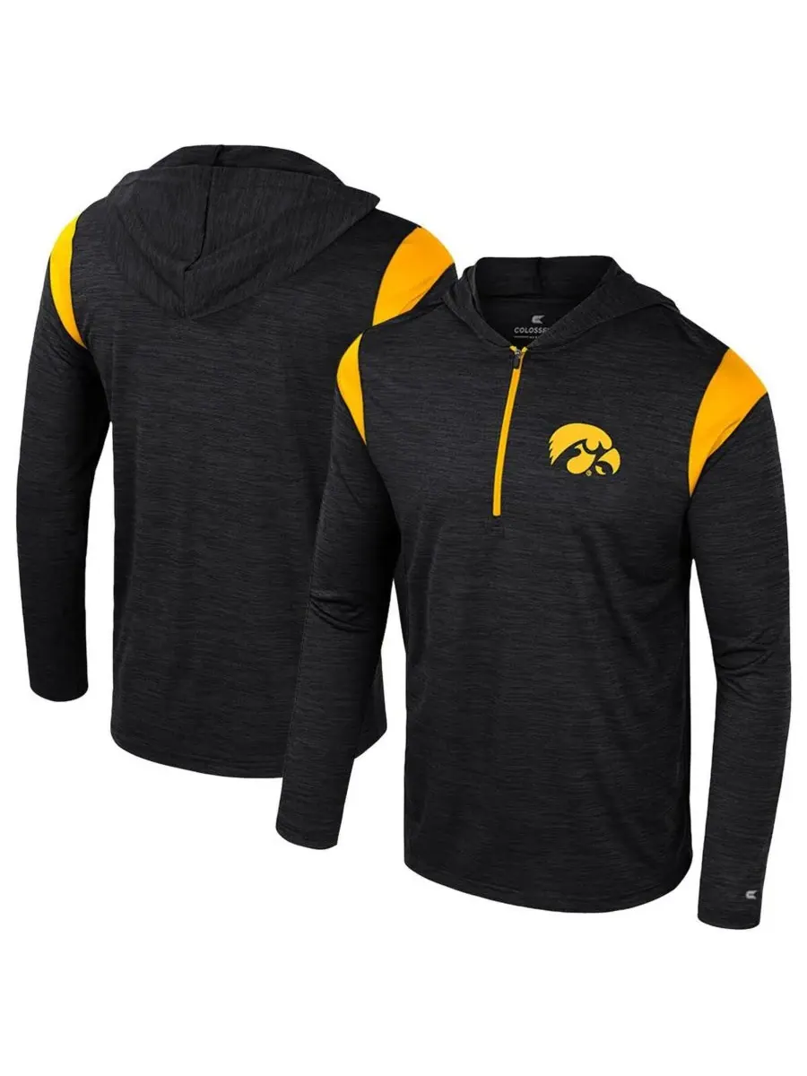 Colosseum Мужская черная ветровка Iowa Hawkeyes Dozer с половинной молнией