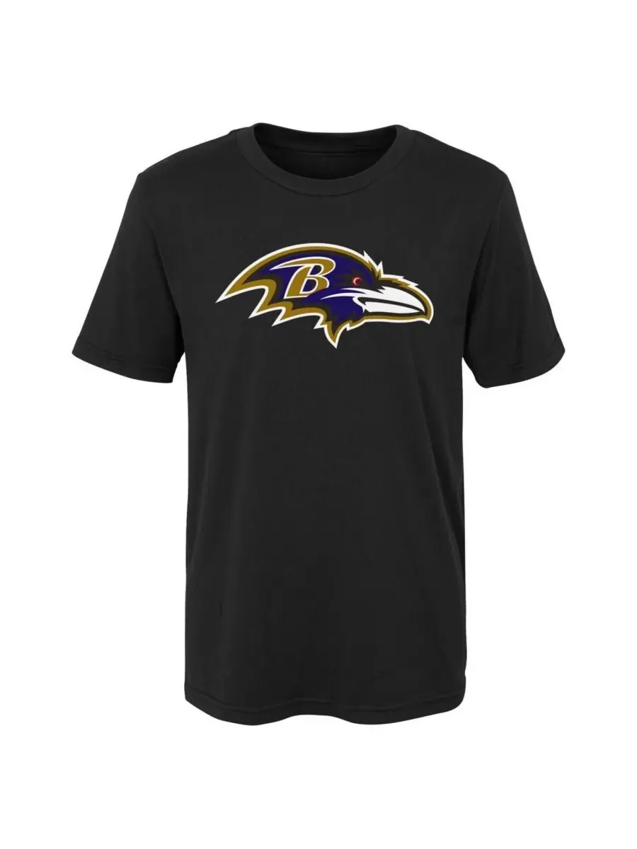 Outerstuff Футболка Big Boys Black Baltimore Ravens с основным логотипом