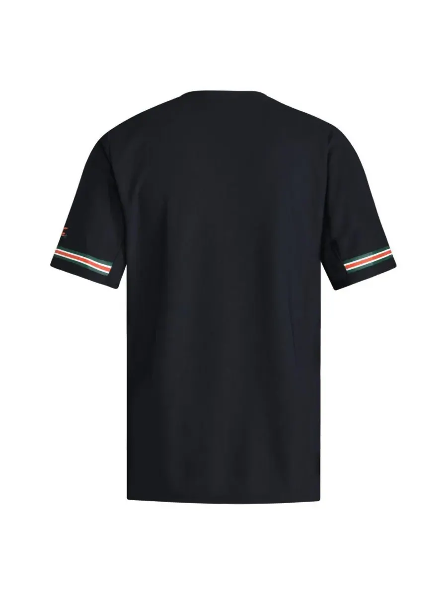 Adidas Мужская черная бейсбольная майка Miami Hurricanes с V-образным вырезом — изображение 3 из 3, черный