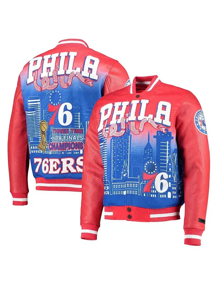 Мужская красная бейсбольная куртка Philadelphia 76ers Remix на молнии Pro Standard — изображение 1 из 4