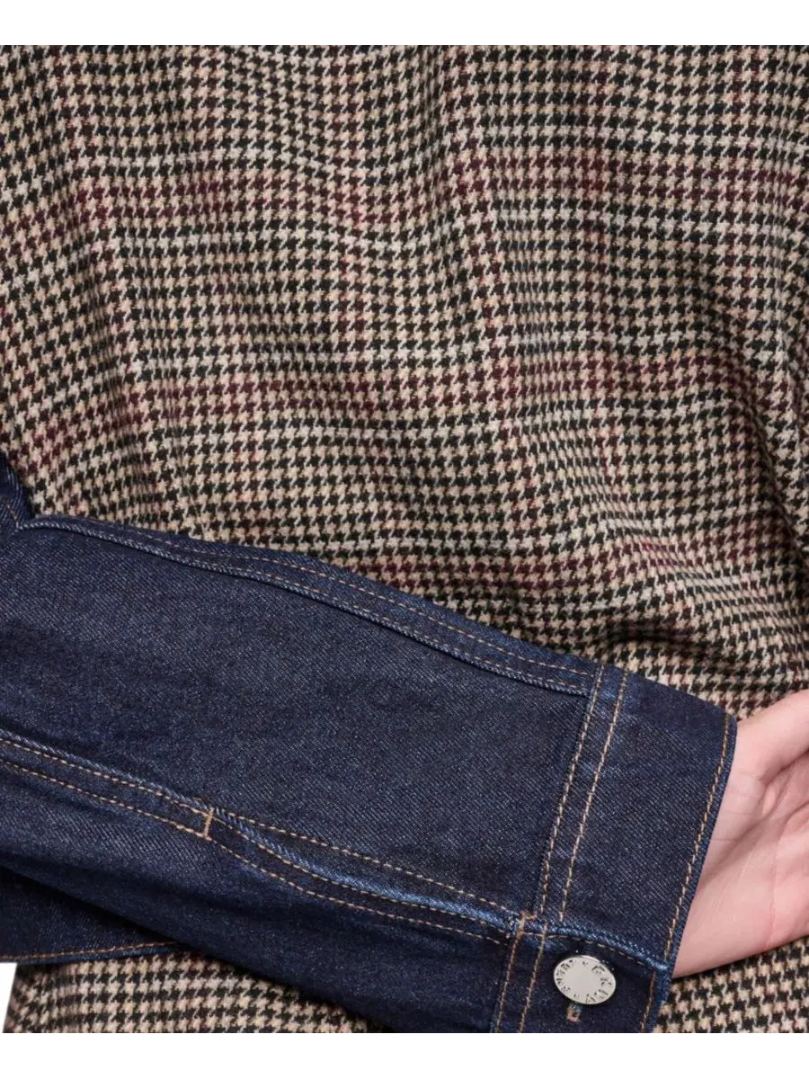 Женский джинсовый укороченный жакет с принтом в елочку DKNY Jeans, Fearless Houndstooth — изображение 9 из 9
