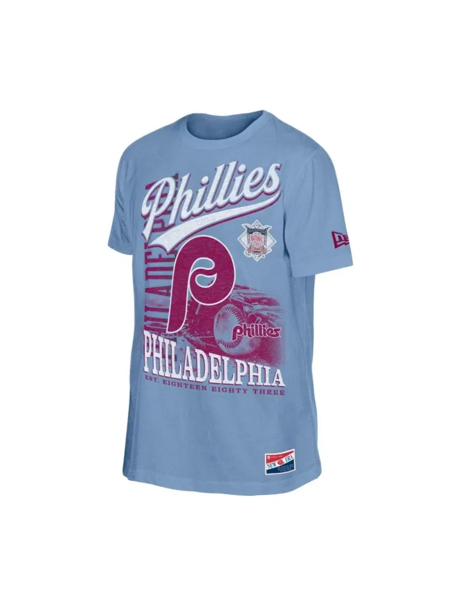 Футболка оверсайз с принтом Philadelphia Phillies New Era — изображение 3 из 4, светлый синий