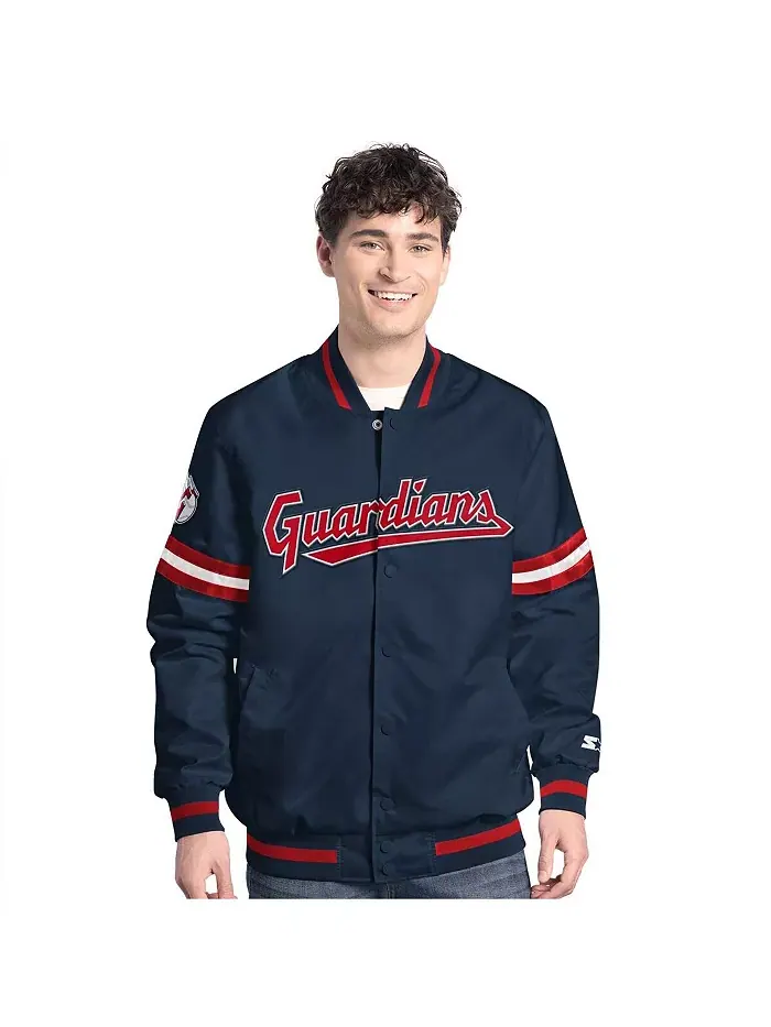 Мужская синяя бейсбольная куртка Cleveland Guardians Scout на молнии Starter