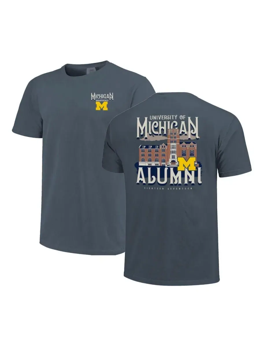 Футболка с принтом Michigan Wolverines Comfort Colors Campus Alumni Image One