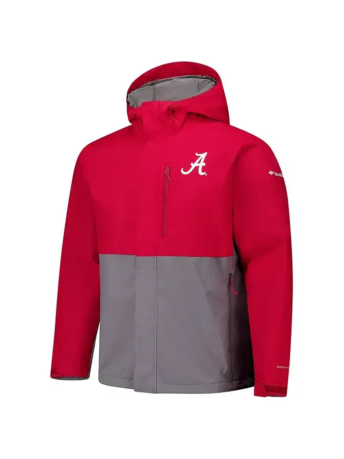Мужская куртка Alabama Crimson Tide Field Bound Omni-Tech на молнии, цвет малиновый Columbia — изображение 2 из 3