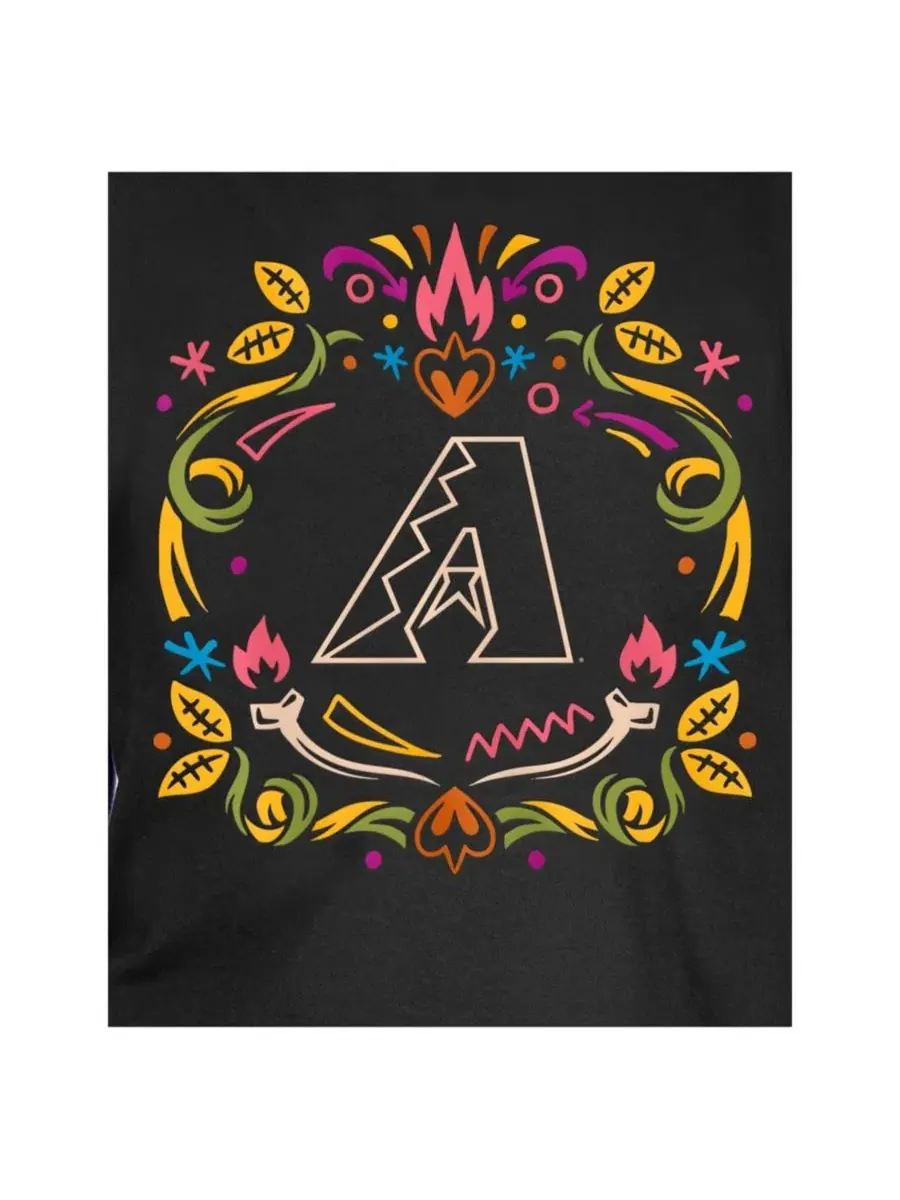 Футболка с коротким рукавом Arizona Diamondbacks Día de los Muertos New Era — изображение 5 из 5, черный