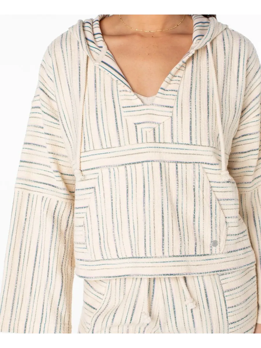 Женская блузка Rich Coast в полоску с неравномерной текстурой Roxy, Deep Lagoon Sea Crest Stripe — 3