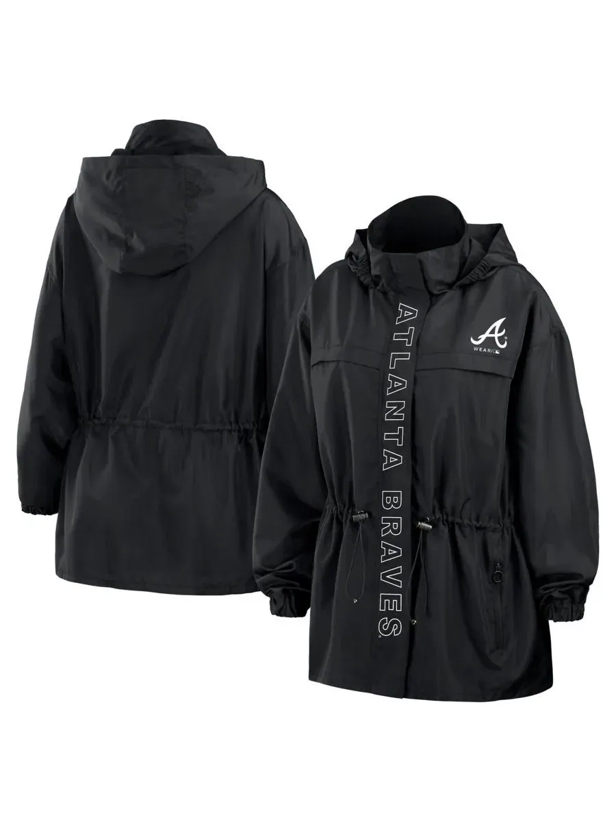 Ветровка-худи с капюшоном на молнии, Atlanta Braves WEAR by Erin Andrews