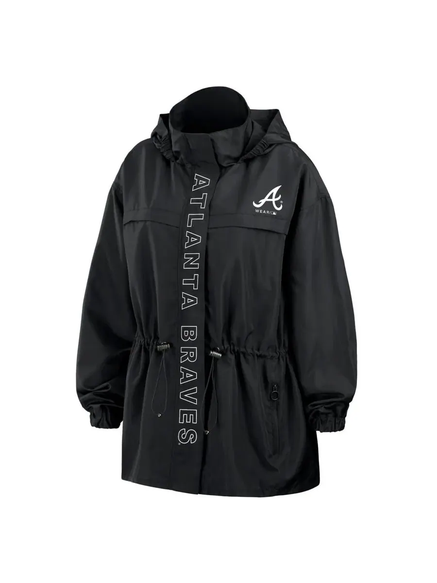 Ветровка-худи с капюшоном на молнии, Atlanta Braves WEAR by Erin Andrews — изображение 2 из 5, черный