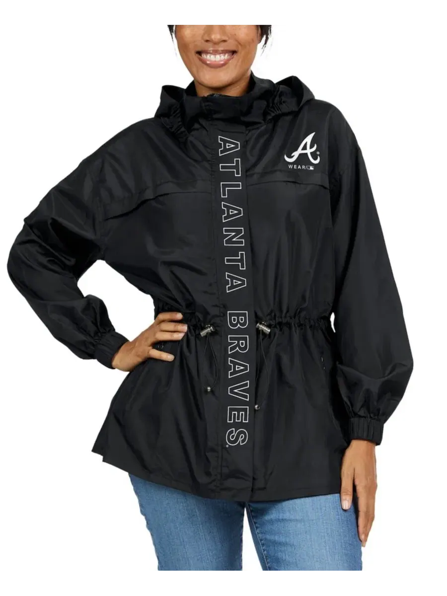 Ветровка-худи с капюшоном на молнии, Atlanta Braves WEAR by Erin Andrews — изображение 4 из 5, черный