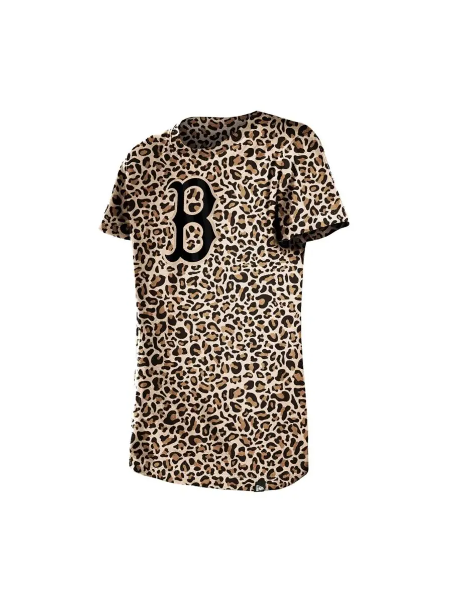 Футболка с принтом Leopard Boston Red Sox New Era — изображение 3 из 4, коричневый