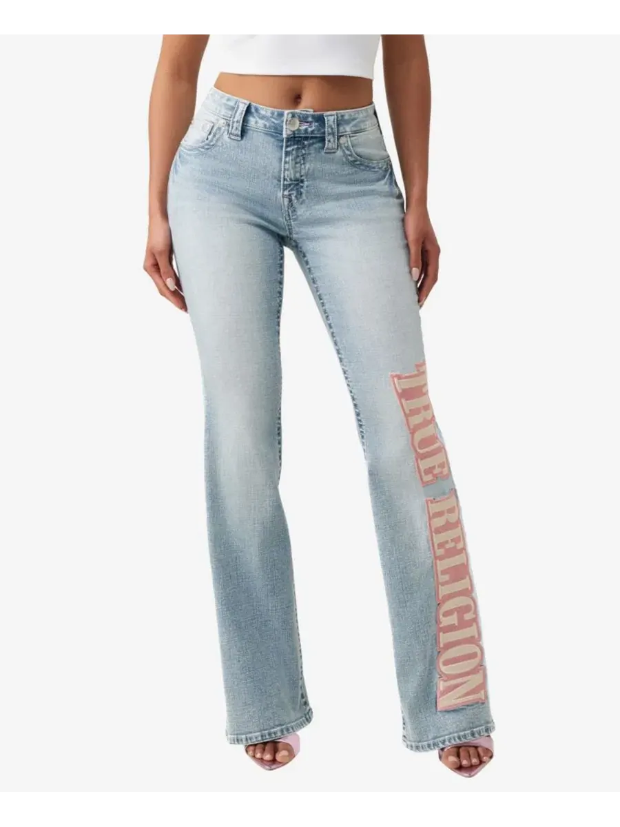 Джинсы клеш с вышивкой True Religion, Freckle Wave