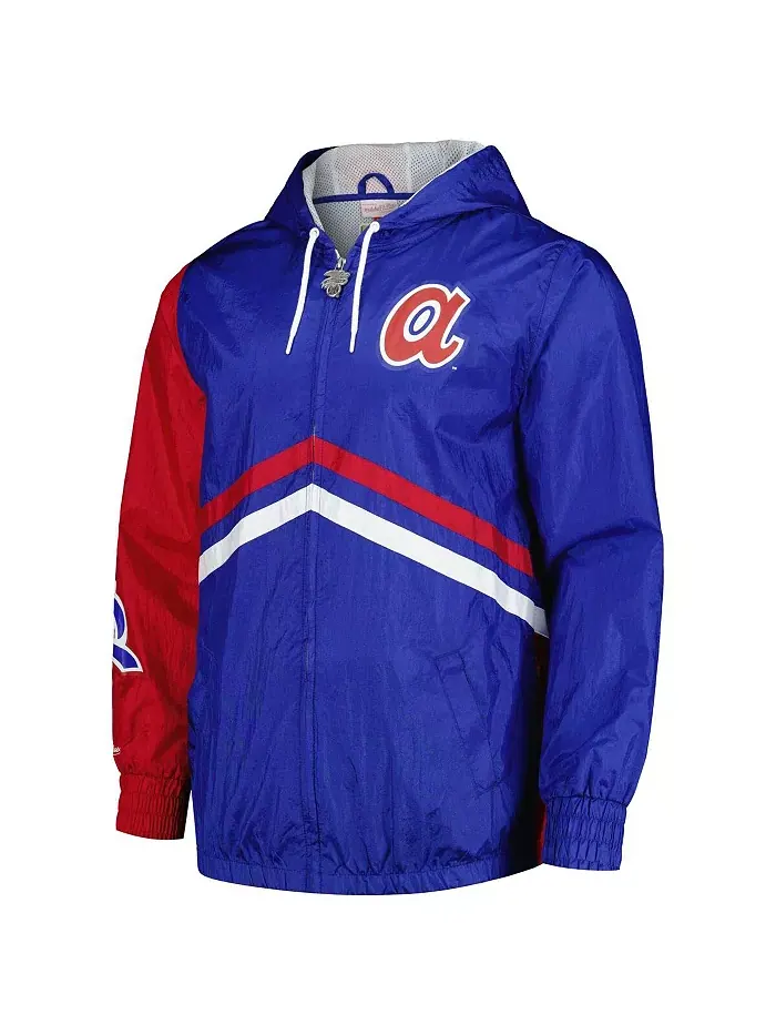Мужская ветровка-худи с полной застежкой-молнией Royal Atlanta Braves Undeniable Mitchell & Ness — изображение 2 из 2