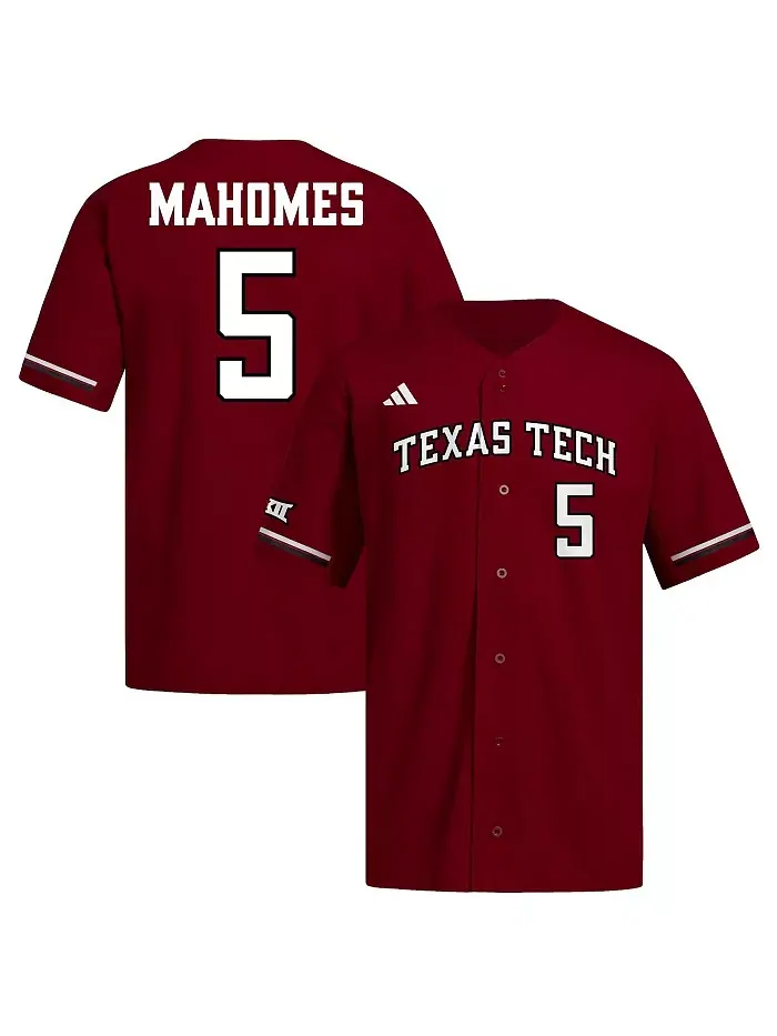 Мужская бейсбольная реплика-джерси Patrick Mahomes Texas Tech Red Raiders красная adidas