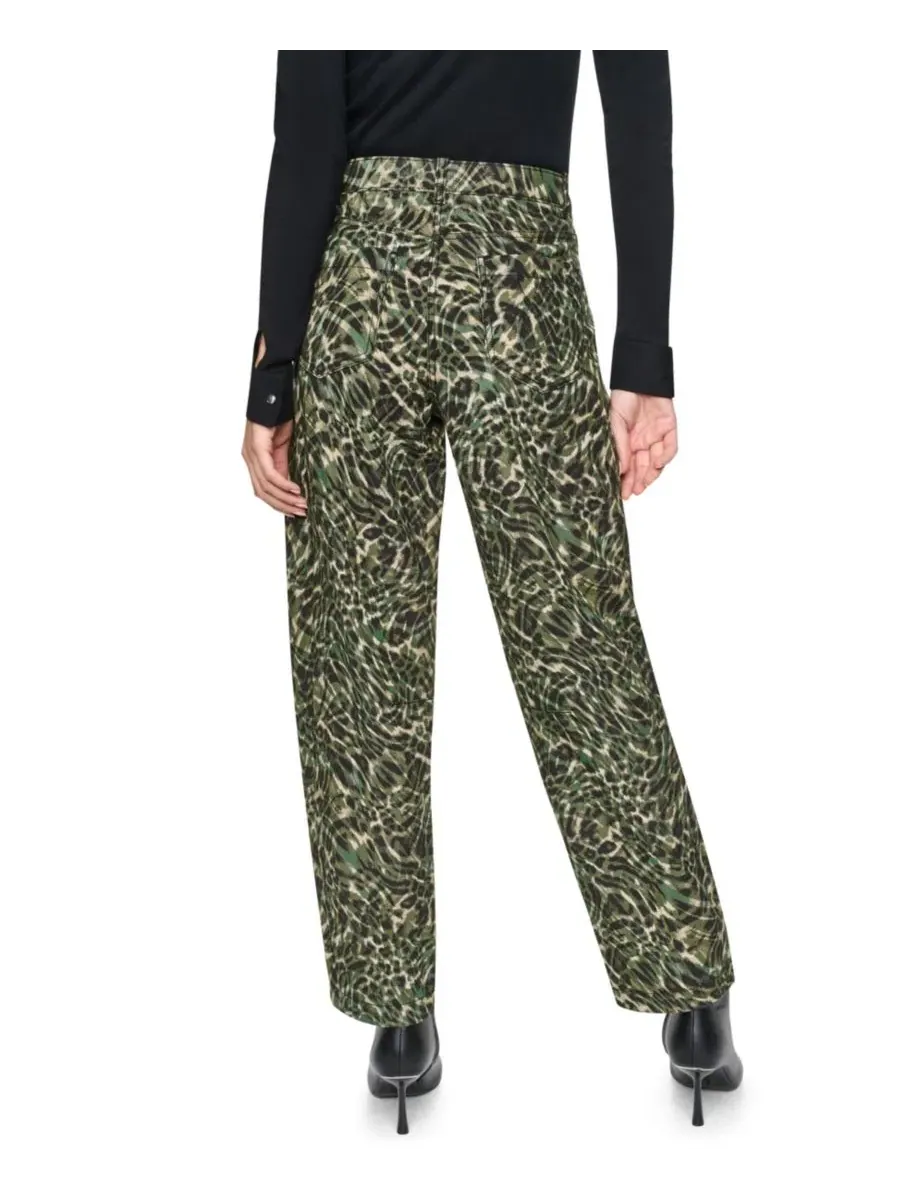 Брюки из саржи с принтом, модель Barrel-Leg DKNY, Forest Leopard — изображение 5 из 7