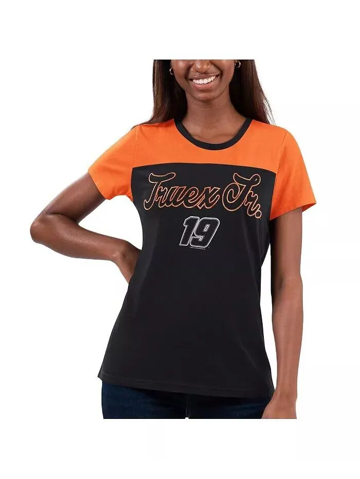 Черная женская футболка с цветными блоками Martin Truex Jr Cheer G-Iii 4Her By Carl Banks — изображение 1 из 2