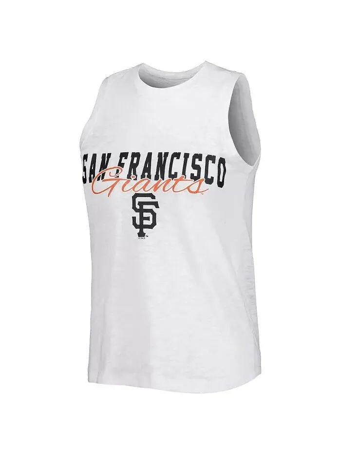 Женский белый комплект для сна с майкой и шортами в тонкую полоску San Francisco Giants Reel — изображение 3 из 4