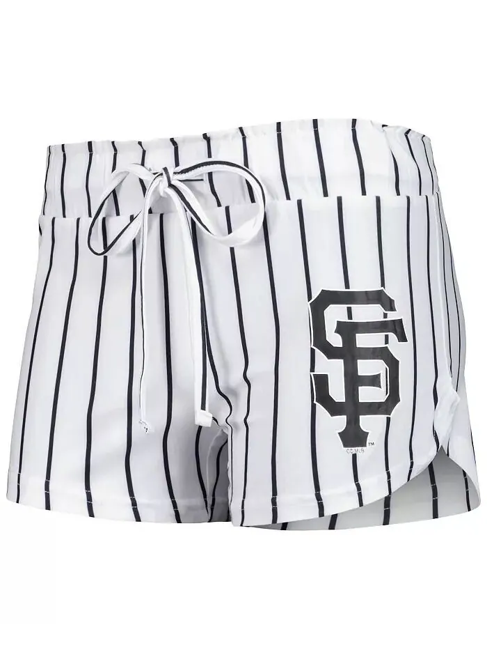 Женский белый комплект для сна с майкой и шортами в тонкую полоску San Francisco Giants Reel — изображение 4 из 4