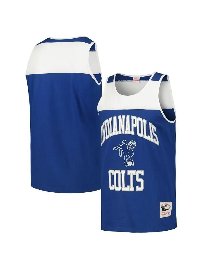Мужская майка с цветными блоками королевского и белого цветов Indianapolis Colts Heritage Mitchell