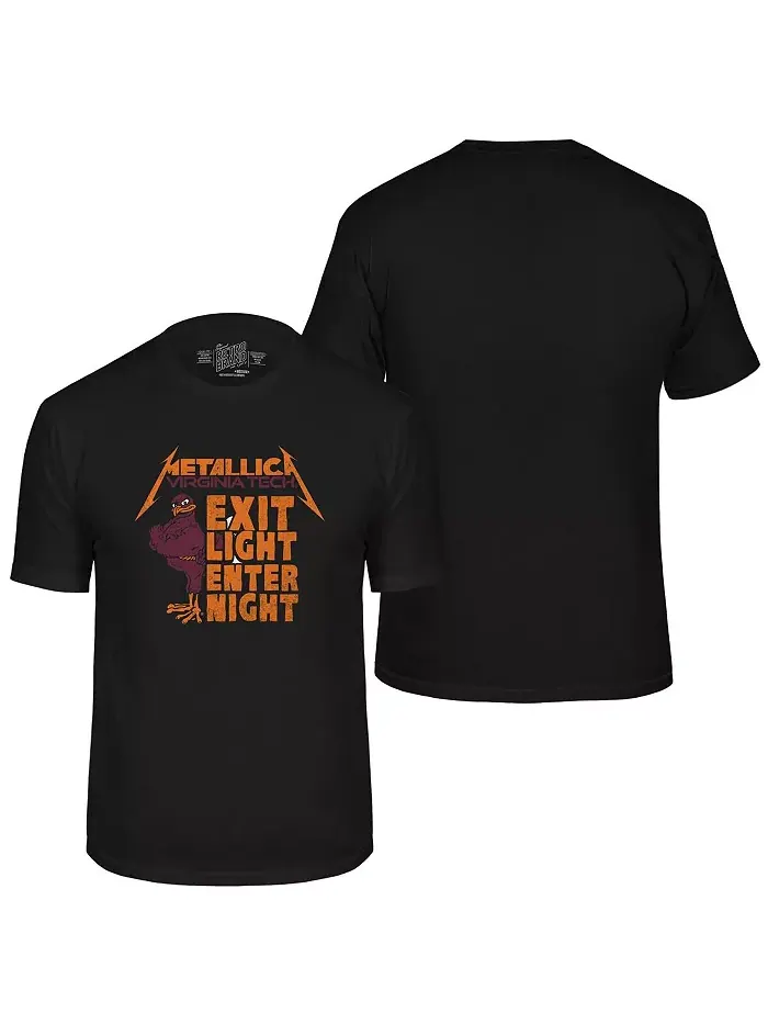 Мужская черная футболка Virginia Tech Hokies Metallica Retro Original Retro Brand